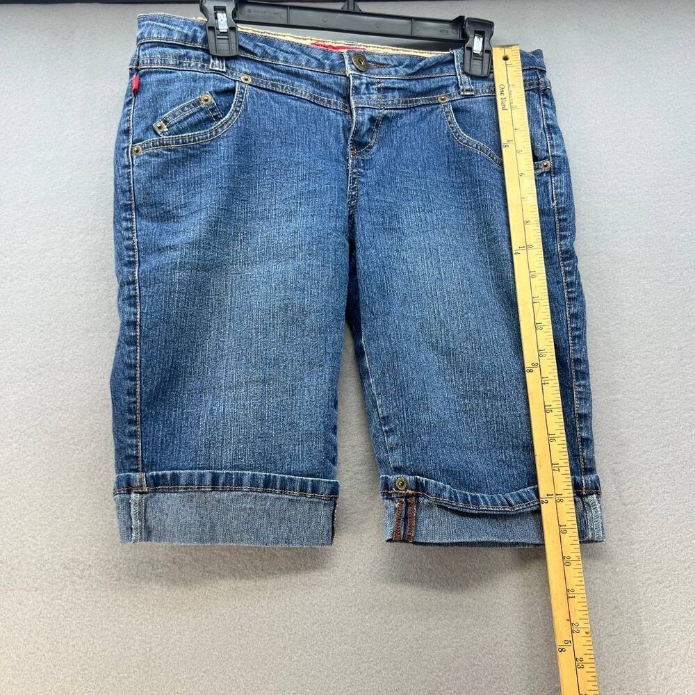 Vintage Bongo Women's Denim Bermuda Shorts Size 9 Cuffed Hem - Picture 6 of 11